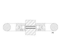 KWS 8A038001000 - Accessorio di fissaggio in vetro P3, per porte rotonde, spessore porta in vetro 8-13 mm, in acciaio inox opaco, argento