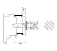 KWS 8B730660000 - Accessorio di fissaggio S23 su un lato, per porte in legno, plastica e alluminio, acciaio zincato, argento
