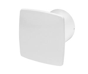 KWS100W + PNB - Estrattore d'aria silenzioso per bagno da 100 mm con interruttore a tiretta e pannello frontale bianco