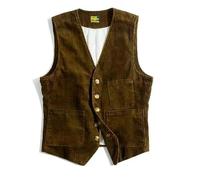 KWTF Abbigliamento da Lavoro di Moda Gilet da Uomo Vintage Americano Giacca di Velluto a Coste Gilet da Uomo Britannico Cordoncini da Caccia all'aperto Abbigliamento Maschile
