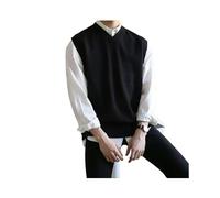 KWTF Maglione Gilet Uomo Semplice Tutto-fiammifero Scollo a V Solido Senza maniche Maschile Top Basic Accogliente Stile coreano Ins Tempo libero Lavorato a maglia Taglie forti M-3XL