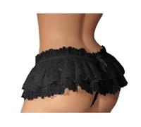 KWTF Sissy Intimo da Uomo Intimo di Pizzo con Mini Stringhe Arricciate Gonna Crossdress Costume Panty Gonna Perizoma Slip Bikini Perizoma da Uomo Gay