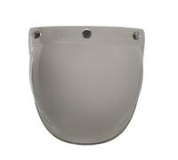 KWTN Motociclo Visiera a Bolla Ribaltabile a 3 Bottoni a Pressione for caschi Jet 3/4 (Trasparente)(Light Black)