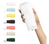 Kwude Mini ombrello da viaggio compatto - leggero, portatile e antivento ombrello da sole e pioggia con 99% protezione UV - perfetto per donne, uomini e bambini in viaggio, Bianco latte., 89 cm