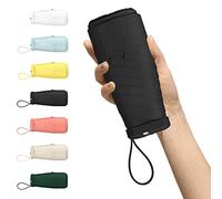 Kwude Mini ombrello da viaggio compatto, leggero, portatile e antivento parasole con protezione UV al 99%, ombrellino ombrelloni perfetto per donne, uomini e bambini in movimento (nero grafite)