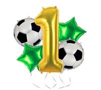 Kwuz Palloncini da calcio per il primo compleanno per ragazzi, 101 cm grande palloncino d'oro numero 1 Coppa del Mondo a tema sportivo 1 ° anniversario festa decorazione forniture bomboniere