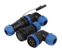 KWWEWEB 1PCS SP28 IP68 Docking Angolo di Gomito Connettore Impermeabile Maschio Femmina Set Tipo di Saldatura Cavo di Filo Presa del Connettore(SPW28-16D)