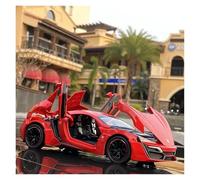 KWZGHOLJ Veicoli a Motore in Scala 1:24 for Lykan Hypersport Modello di Auto Pressofusa in Lega Simulazione Veicolo A Retrocarica Collezione Souvenir(Red)
