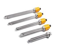 KX-ENERGIE DN40 - Barra riscaldante 3000 W, monofase, 220 V, 1,5 pollici, filettatura BSP, flangia in ottone, elemento riscaldante in acciaio inox con coperchio in plastica, anello in silicone