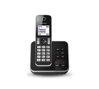 Panasonic KX-TGD320JTB Telefono Cordless DECT con Segreteria Telefonica, Schermo LCD Monocromatico Bianco, Schermo e Tasti Retroilluminati, Suoneria Polifonica, Blocco chiamate Indesiderate, Nero