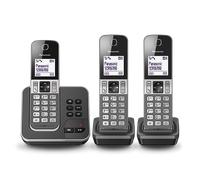 KX-TGD323FRG - Téléphone sans fil avec 3 combinés, rouge-gris