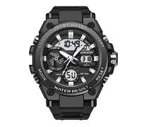 KXAITO Orologi da uomo Sport Outdoor Impermeabile Militare Orologio Data Multi Funzione Tattiche LED Allarme Cronometro, 27_ Nero Grigio, Large, classico