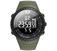 KXAITO Orologi da uomo Sport Outdoor Impermeabile Militare Orologio Data Multi Funzione Tattiche LED Face Alarm Cronometro per gli Uomini 1237, 1237 Verde Militare, Large