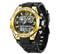 KXAITO Orologi da uomo Sport Outdoor Impermeabile Militare Orologio Data Multi Funzione Tattiche LED Allarme Cronometro, 6024_Oro, Large, Militare