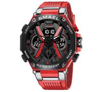 KXAITO Orologi da uomo Sport Outdoor Impermeabile Militare Orologio Data Multi Funzione Tattiche LED Face Alarm Cronometro per gli uomini 8087, 8087 Rosso, Large, Militare