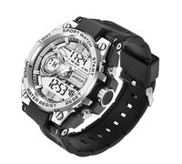 KXAITO Orologi da uomo Sport Outdoor Impermeabile Militare Orologio Data Multi Funzione Tattiche LED Allarme Cronometro, 6092_Argento, Large, classici