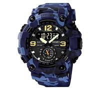 KXAITO Orologi da uomo Sport Outdoor Impermeabile Militare Orologio Data Multi Funzione Tattiche LED Sveglia Cronometro Large 37_Camo_blu