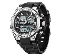 KXAITO Orologi da uomo Sport Outdoor Impermeabile Militare Orologio Data Multi Funzione Tattiche LED Allarme Cronometro, 6024_Argento, Large, Militare