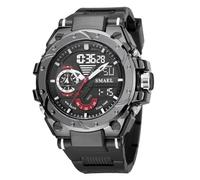 KXAITO Orologi da uomo Sport Outdoor Impermeabile Militare Orologio Data Multi Funzione Tattiche LED Allarme Cronometro, 03_8060_nero, L, cinturino