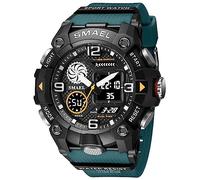 KXAITO Orologi da uomo Sport Outdoor Impermeabile Militare Orologio Data Multi Funzione Tattiche LED Face Alarm Cronometro per gli Uomini 8055, 8055 Verde Scuro, Large, Militare