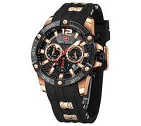 KXAITO Orologio sportivo analogico da uomo, orologio militare per esterni, a LED, cronometro, digitale, elettronico, grande, doppio schermo, impermeabile, tattico, da uomo, 0349 g nero e oro, L