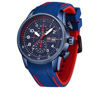 KXAITO Orologio sportivo analogico da uomo, orologio militare per esterni, a LED, cronometro, digitale, elettronico, grande, doppio schermo, impermeabile, tattico, da uomo, 0379 g blu e rosso, L