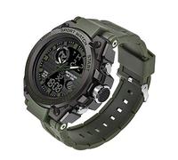 KXAITO Orologio sportivo da uomo, analogico, militare, per esterni, LED, cronometro, digitale, elettronico, grande display, impermeabile, tattico, da polso, 26_verde, L, Cinturino