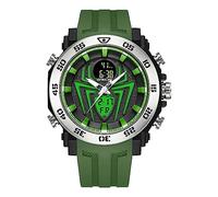 KXAITO Orologio sportivo da uomo con cassa in acciaio inox, orologio militare da esterno, con cronometro a LED, digitale, elettronico, grande display, impermeabile, tattico, militare, da uomo, 6111