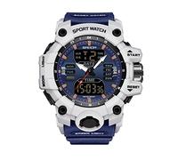 KXAITO Orologio sportivo da uomo con cassa in acciaio inox, orologio militare da esterno, con cronometro a LED, digitale, elettronico, grande display, impermeabile, tattico, militare, da uomo, 6126