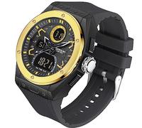 KXAITO Orologio sportivo da uomo con cassa in acciaio inox, orologio militare da esterno, con cronometro a LED, digitale, elettronico, grande display, impermeabile, tattico, militare, da uomo, 3138
