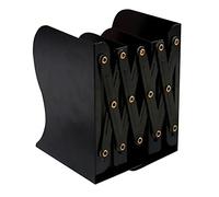 KXAOXGRC Metale di fine libro, Fermalibri in metallo Supporto retrattile regolabile Porta cartelle for libri Nero 50x19,5x15 cm