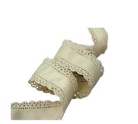 KXAOXGRC Nastro per confezionare Torte, Nastro in Pizzo Grosgrain con Motivo Floreale Multicolore 3 cm 1,25 Pollici(Champagne)