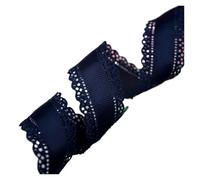 KXAOXGRC Nastro per confezionare Torte, Nastro in Pizzo Grosgrain con Motivo Floreale Multicolore 3 cm 1,25 Pollici(Deep Blue)