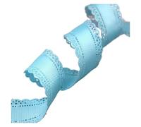 KXAOXGRC Nastro per confezionare Torte, Nastro in Pizzo Grosgrain con Motivo Floreale Multicolore 3 cm 1,25 Pollici(Light Blue)