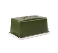 KXAOXGRC piatto di burro, Piatto for burro in ceramica con coperchio for conservare il formaggio, lavabile in lavastoviglie, multicolore, dimensioni multiple(Green,L)
