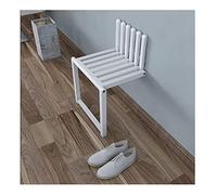 KXAOXGRC Sgabello pieghevole a parete, Wall Mounted Foldable Shoe Bench Shower Seat Wood 150kg Capacity 38x35x4cm Multicolor(White)