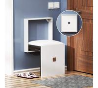 KXAOXGRC Sgabello pieghevole a parete, Wall Mounted Folding Stool Bench For Shower Bathroom Multicolor(White)