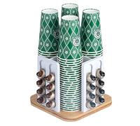 KXAOXGRC titolare capsule di caffè, Capsule di caffè e portabicchieri in bambù acrilico bianco varie dimensioni