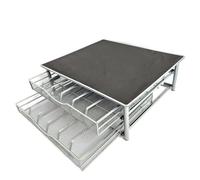 KXAOXGRC titolare capsule di caffè, Portacapsule for caffè Cassetto portaoggetti a 2 livelli Nero e Grigio Argento 39x35x14,5 cm(Silver Grey)