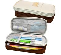 KXCVBNKLJ Astuccio per cancelleria, Astuccio in tela 22x6x10 cm 40-60 penne, viola chiaro, caffè(Coffee)