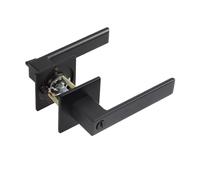 KXCVBNKLJ Maniglia per porta con serratura per interni American Black Three Pole Handle Lock For Indoor Bedroom Bathroom Passage Door(Asia Black BK without key)