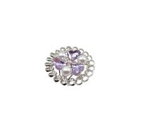 KXCVBNKLJ Set di copri-gambe per mobili, Fibbia for sciarpa 2 pezzi Accessori for collare for quadrata multicolore a tre anelli in vetro a forma di cuore pesca(Purple)