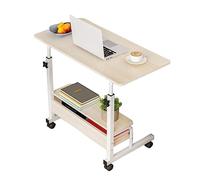 KXCVBNKLJ Tavolino regolabile in altezza, Scrivania for computer regolabile Tavolo da servitore mobile in piedi 80x40 cm Colori A e B Ruote con serratura(B)