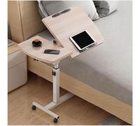 KXCVBNKLJ Tavolino regolabile in altezza, Scrivania for laptop sopra il letto con 2 piani inclinabili altezza regolabile 60-95 cm multicolore 60x40(Wood Grain)