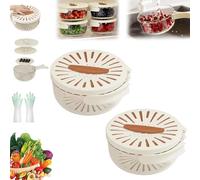 KXDEFE 2-in-1 Drain Basket, Raidley 2-in-1 Draining And Preservation Basket, Multifunctional with Lid Foldable Handle Fruit And Vegetable Washing Bowl, Simplify Washing & Storing (2pcs-Brown)