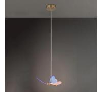 KXEcoLife Lampada a Sospensione a Farfalla Colorata per la cameretta dei Bambini, Lampada da Comodino in Alluminio con Paralume a Ali in Acrilico, lampade a Sospensione Moderne a LED da 12W,