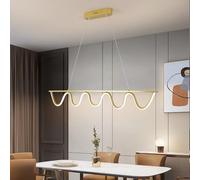 KXEcoLife Lampada a Sospensione a LED lineare da Sala da Pranzo, Lunghezza 100 cm, lampadario dimmerabile con Telecomando, Lampada da Tavolo Moderna per Soggiorno, Bar, Ufficio, Altezza rego