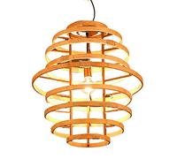 KXEcoLife Lampada a Sospensione Creativa in bambù in Stile Giapponese, paralumi in Vimini e Rattan, lampadario Personalizzato per Ristorante, Hotel, locanda, casa colonica, Piccolo Cortile,