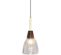 KXEcoLife Lampada a Sospensione da Comodino in Vetro Stile Giapponese, Lampada a Sospensione Moderna Minimalista in Legno massello per Isola Cucina, lampadario Nordico di metà secolo per Sal
