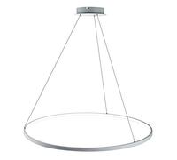 KXEcoLife Lampada a Sospensione LED Moderna e Regolabile con Design a Cerchio in Metallo e Acrilico per Soggiorno, Camera da Letto e Cucina, Nera e Bianca, 80 cm.